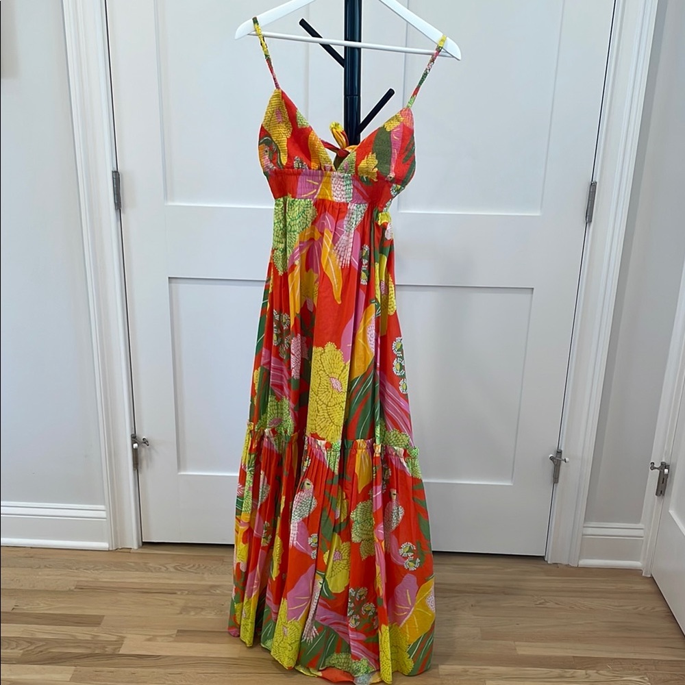 Farm Rio Tropical Floral Maxi Dress